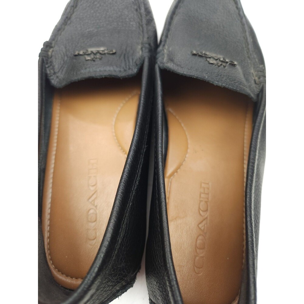 Coach Womens Mary Lock Up Driving Loafers Size 6 B Black Pebbled Grain Leather - Picture 8 of 11